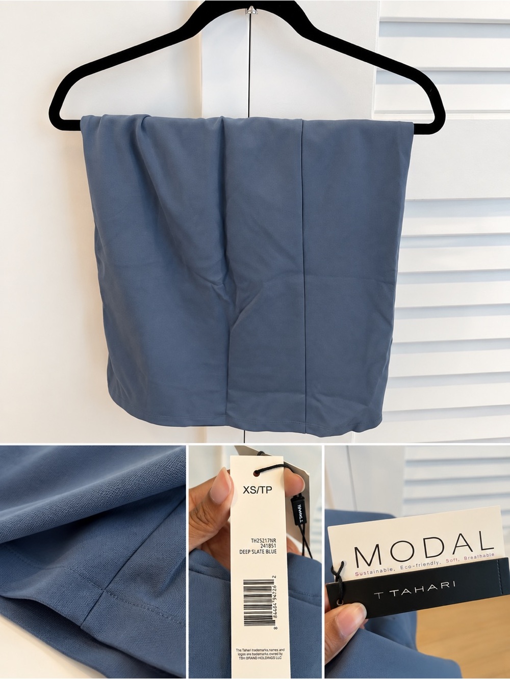 Tahari Deep Slate Blue Modal Pull-On Skirt Size XS NWT